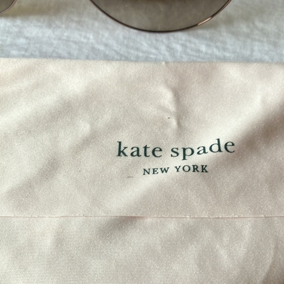 Kate Spade:Rose Gold Aviator (Joshelle) Sunglasses-case & cloth-brown lens-flaws - Picture 5 of 16